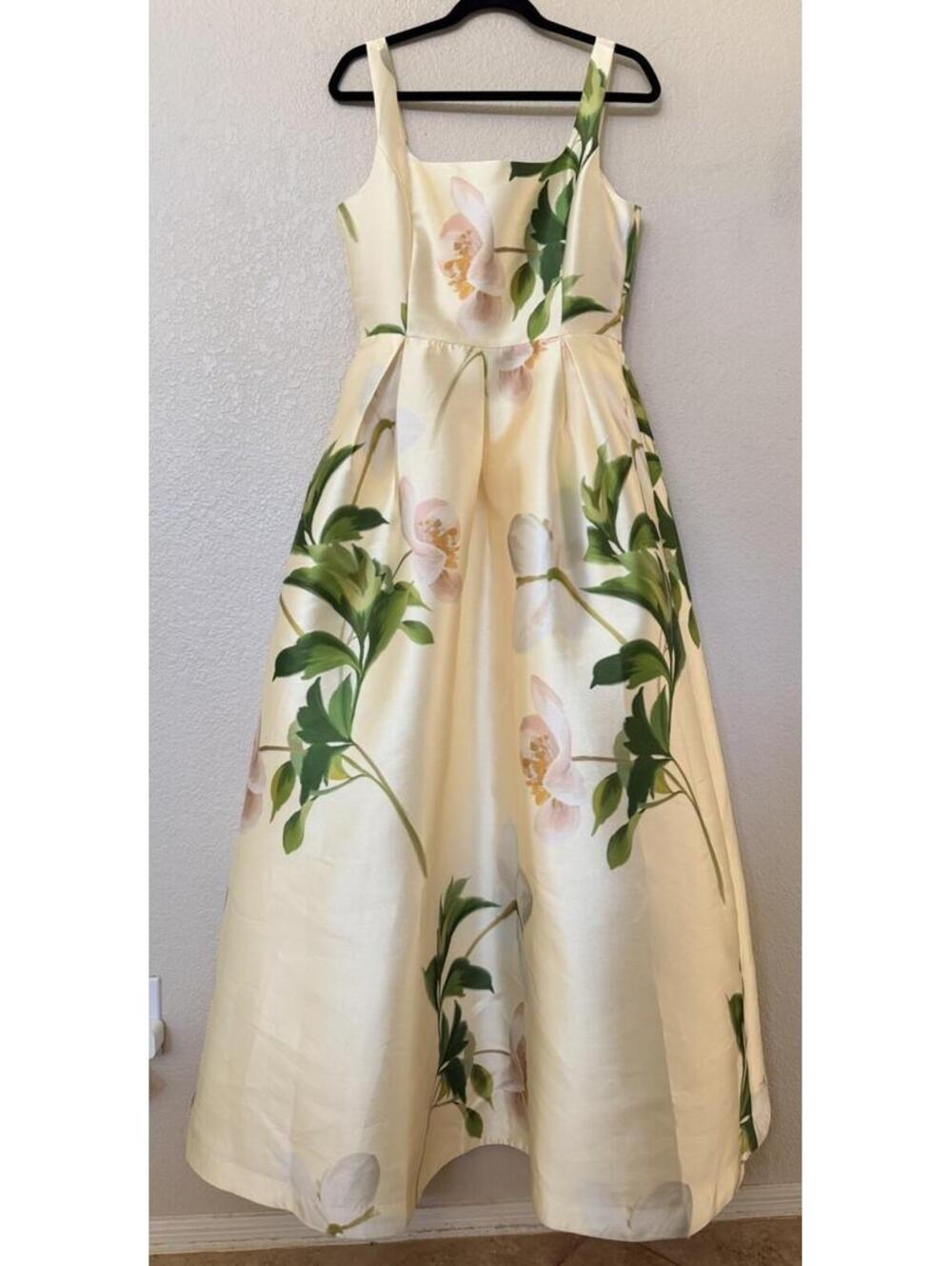 New Julia Jordan Floral Mikado Fit & Flare Gown In Yellow Multi Size 8 $248 - Picture 6 of 14